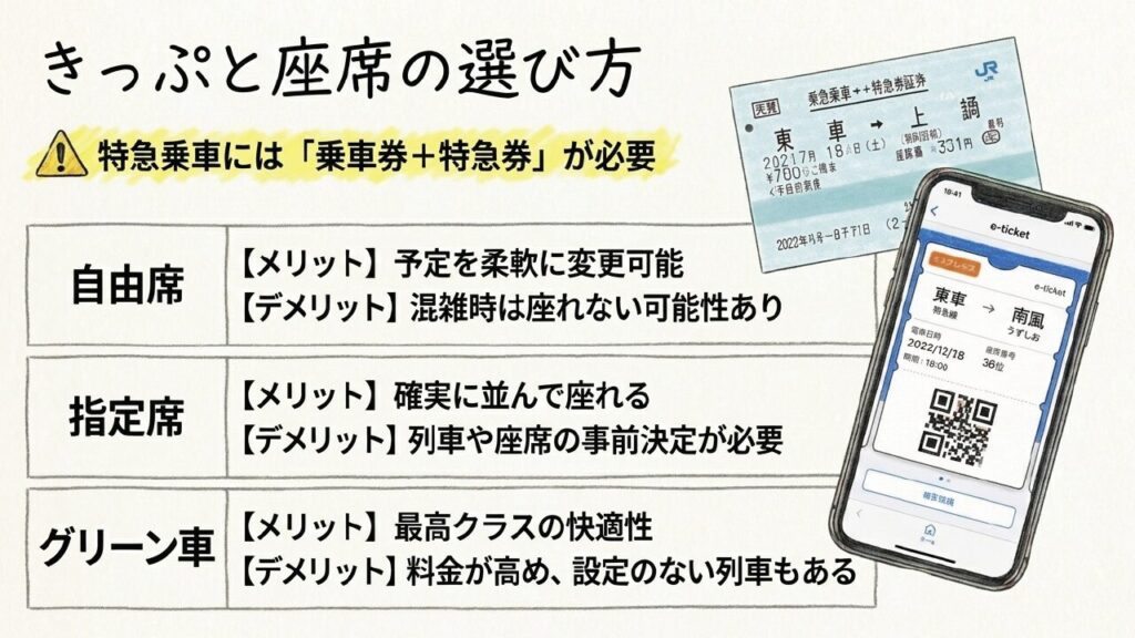 自由席と指定席はどちらがいい？