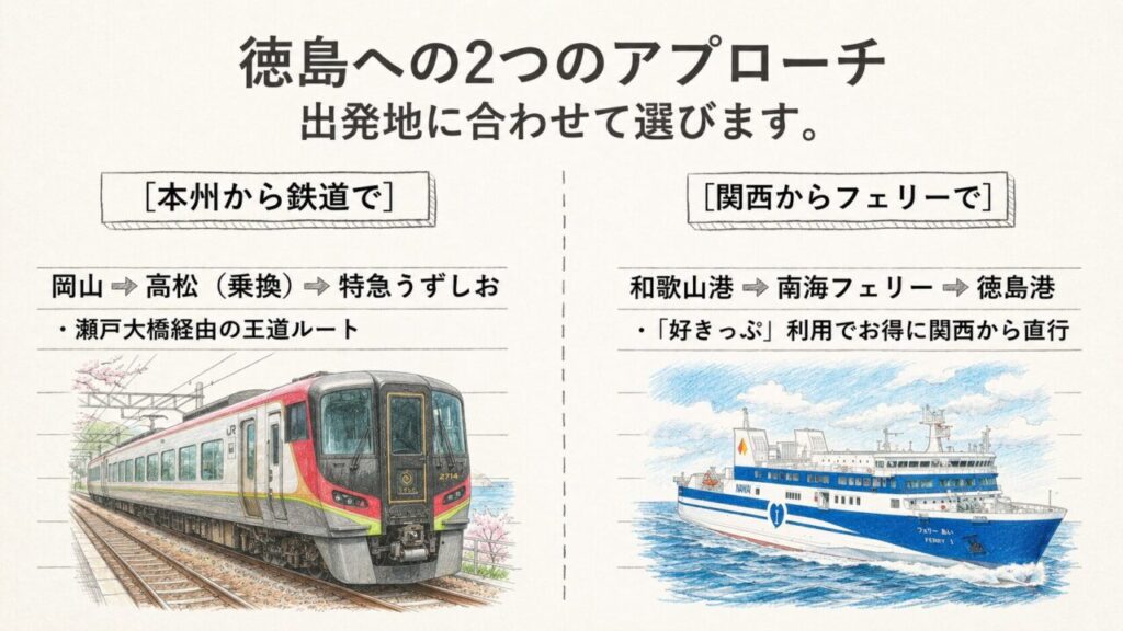 四国・本州アクセス完全ガイド|鉄道・フェリー・瀬戸大橋を解説 7 本州方面から徳島へ行く場合