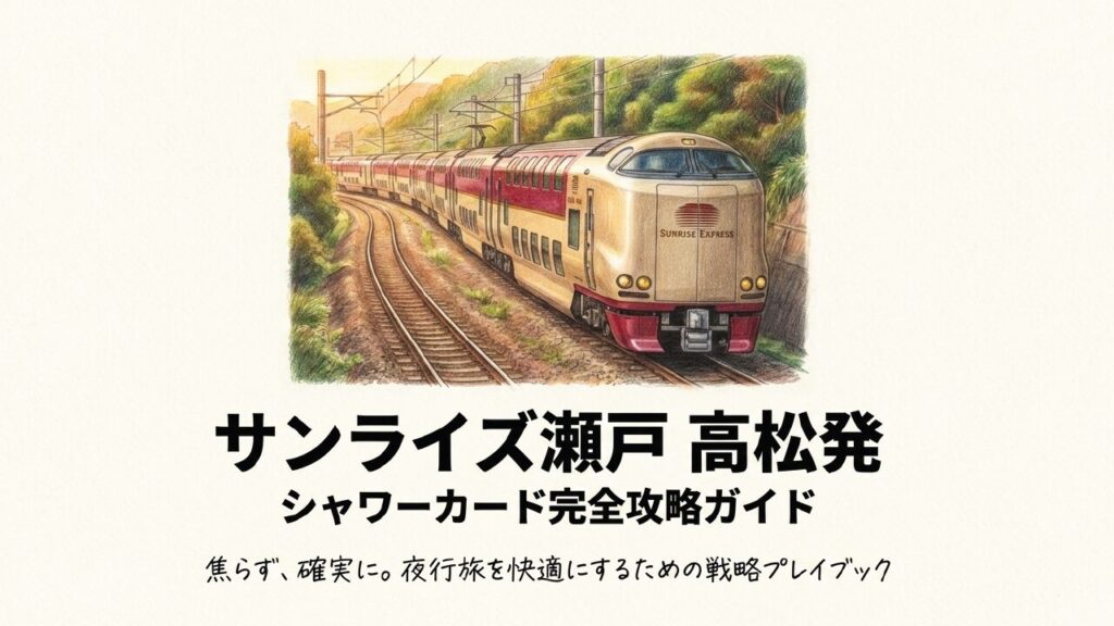 高松発サンライズ瀬戸のシャワーカード攻略！乗車位置の秘訣