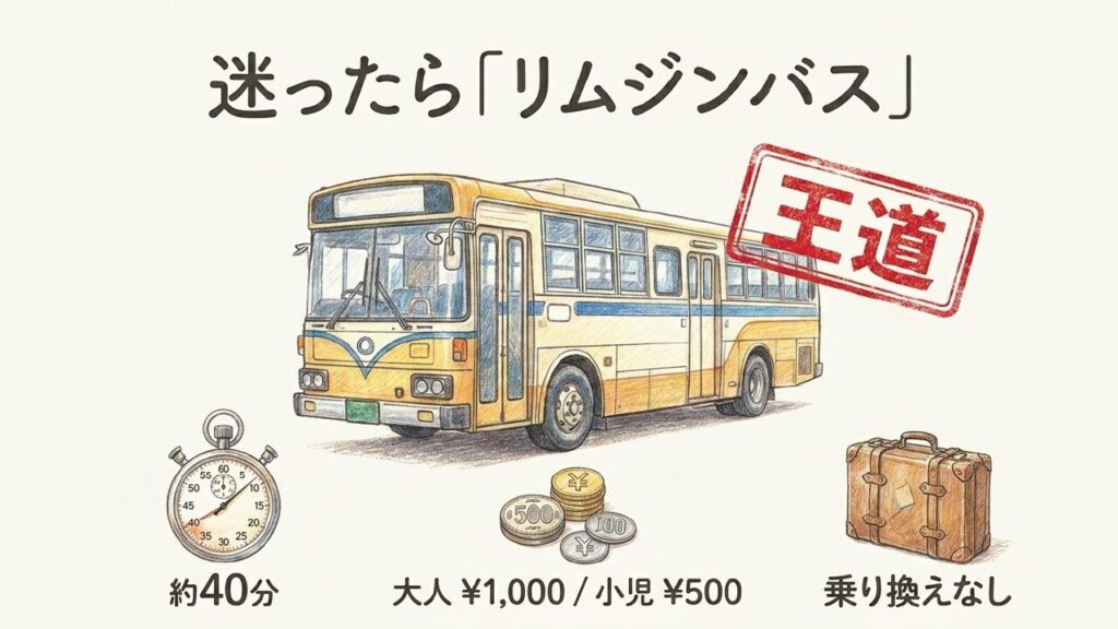 高松空港リムジンバスの料金と所要時間 高松空港リムジンバスの所要時間と運賃をまとめたスライド