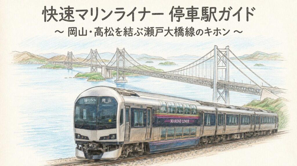 マリンライナー停車駅完全ガイド｜路線図と通過駅を一覧解説