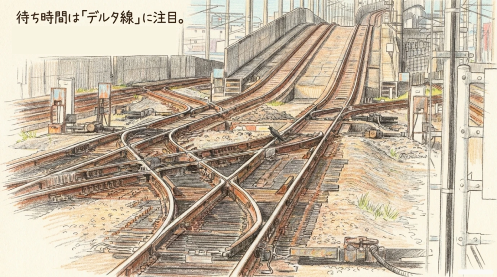 宇多津駅の併結や分離を見学するガイド|番線と時刻表を詳しく解説 2 宇多津駅付近のデルタ線