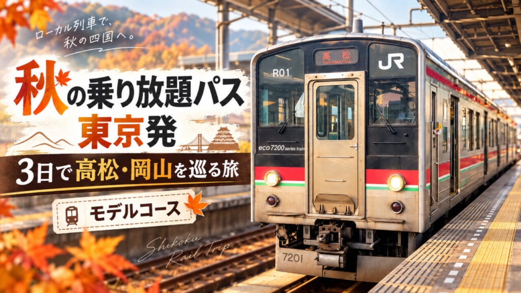秋の乗り放題パス東京発モデルコース｜3日で高松・岡山を巡る旅